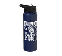 Motherhood Some Days I Rock It Some Days It Rocks Me Skull Stainless Steel Insulated Water Bottle