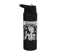 Motherhood Some Days I Rock It Some Days It Rocks Me Skull Stainless Steel Insulated Water Bottle