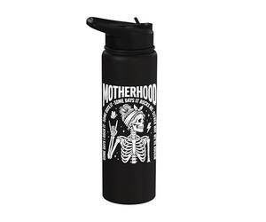 Motherhood Some Days I Rock It Some Days It Rocks Me Skull Stainless Steel Insulated Water Bottle