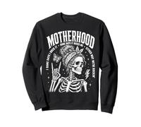 Motherhood Some Days I Rock It Some Days It Rocks Me Skull Sweatshirt