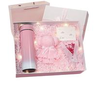 Mothers Day Boxes, Bear Themed Basket Set, 11.02x8.27x3.94 inches Flower Greeting Cards, Insulated Mugs, Package Bag, Includes Towel for Birthday Girls, Women, Appreciation