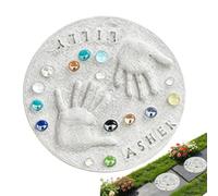 Mother's Day DIY Handprint Craft Kit | Stepping Stone Kit With 26 Letter Stamps, For Adults Family Garden Patio Outdoor Mother's Day Birthday Holiday