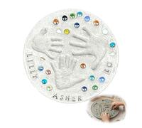 Mother's Day DIY Handprint Stepping Stone Kit,Large Art Craft Set With Letter Stamps & Colored Stones,Indoor Outdoor Keepsake Gift For Mom(12in)