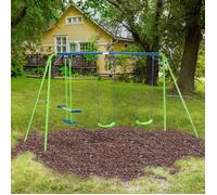 MOTHINESSTO5538-Balançoire portique pour enfant 3 en 1 avec 1 balançoire face à face et 2 sièges de balancelle, balançoire enfant ex