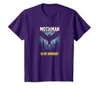Mothman est Mon Fils au Foyer : Cryptid Lover Forest Mystery T-Shirt, Enfant, Violet, 6 Ans
