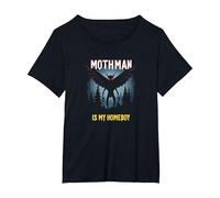 Mothman est Mon Fils au Foyer : Cryptid Lover Forest Mystery T-Shirt, Femme Grandes Tailles, Noir, 1X