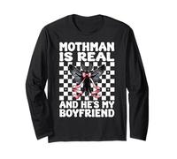 Mothman est réel et C'est Mon Petit ami Cryptozoology Girl Mom Manche Longue