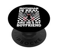 Mothman est réel et C'est Mon Petit ami Cryptozoology Girl Mom PopSockets PopGrip Adhésif