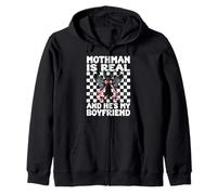 Mothman est réel et C'est Mon Petit ami Cryptozoology Girl Mom Sweat à Capuche
