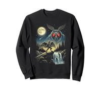 Mothman Howling to The Moon Meme Funny 90's Mothman Cryptid Sweatshirt