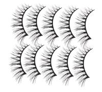 MOTHNUR 10 paires Faux Cils Bande Flexible et Confortable Extensions de Cils Naturels Cat-eye pour Usage Quotidien et Soirée Volume Intense et Facile à Ajuster