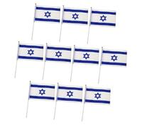 MOTHNUR 10 pièces Drapeau Israël à Main Polyester Résistant Léger pour Fêtes Événements Sportifs Décoration Nationale