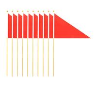 MOTHNUR 10 pièces Lot de Drapeaux de Marquage Rouge avec Piquet Marquage Pelouse et Chantier Drapeaux Signalisation Extérieur Robustes et Visibles