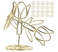 MOTHNUR 10 pièces Porte Nom Table Mariage Supports Numéro Table Métalliques Tulipe Design Élégant Clips Photo Décoration Mariage et Gain de Place