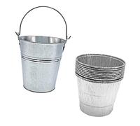 MOTHNUR 10 pièces Seau à Graisse BBQ Portable avec Liners Jetables Récipient Égouttage pour Barbecue Collecte de Graisse et Huile Facile à Nettoyer pour Barbecue Extérieur et Camping