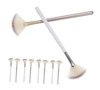 MOTHNUR 10 pièces Set de Pinceaux Maquillage Éventail Petits Poils Naturels pour Application Highlighter et Essence Outil pour Visage