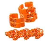 MOTHNUR 100 pièces Anneaux de Jambe pour Volaille Numérotés Orange Bagues Réglables Plastique pour Poulet Canard Accessoires Agricoles pour Identification et Marquage Facile des Animaux