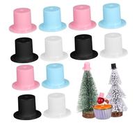 MOTHNUR 100 Pièces Mini Chapeaux Plastique Clown Multicolores pour Décoration DIY Fête Noël Accessoires Poupée