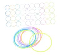 MOTHNUR 100 pièces Thin Silicone Wristbands Glow In The Dark Elastic Hair Ties Luminous Bracelets For Party Sport Concert Night Use