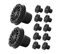 MOTHNUR 12 pièces Embouts Caoutchouc pour Cannes de Marche Embouts Antidérapants pour Béquilles Quadruples et Tripodes Accessoires Bâtons Randonnée Noirs Polyvalents