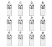 MOTHNUR 12 Pièces Mini Glass Perfume Bottle Charms With Hanging Hole Empty Tiny Vial Pendants For DIY Jewelry Travel Essential Oil Storage Wedding And Holiday Decor