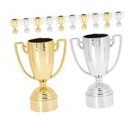MOTHNUR 12 pièces Set de Mini Trophées Plastique Garçon Fille Or et Coupes Récompenses Sécurisées pour Événements Scolaires et Compétitions Maternelle Réutilisable