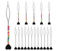 MOTHNUR 18 pcs Aiguilles à Perler Cheveux avec Perles pour Tresses et Queues de Cheval Outils de Coiffure Rapides pour Filles et Femmes Accessoires pour Mèches et Tressage Créatif