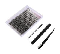 MOTHNUR 1ensembles Kit De Individuels De Faux Avec Outils Application Colle Et Pince Curvée Et Demaquillant Pour Application Maison Noir