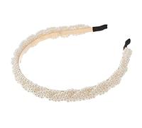 MOTHNUR 1pièce Diadème Perles Pour Femmes Bandeau Simple Et Élégant Accessoire De Mode Pour Mariage Et Soirées Blanc