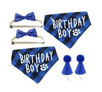 MOTHNUR 2 Ensembles Set de Bandanas et Chapeaux à Carreaux pour Chiens et Confortables et Faciles à Porter Fournitures de Fête pour Anniversaire et Occasions Festives Small à Large