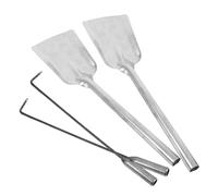 MOTHNUR 2 Grandes Pelles à Cendres et 2 Crochets pour Foyer, Accessoires Multifonctionnels pour Poêles à Bois, Nettoyage et Manipulation des Braises, Usage Intérieur Maison et Appartement