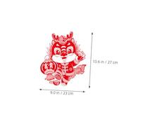MOTHNUR 2 Paires Décoration Nouvel An Chinois Dragon Autocollants Fenêtre Statique Flocking Stickers Vitre pour Maison Fête Printemps Grandes Décalcomanies Verre