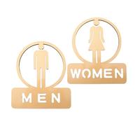 MOTHNUR 2 Pièces Acrylic Bathroom Sign Laser-cut Gender Symbols For Men And Women Restroom Door Self-adhesive Decor For Home And Commercial Use