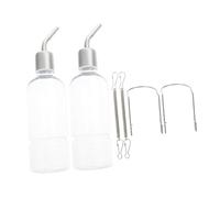MOTHNUR 2 pièces Biberon Suspendu pour Lapin et Petits Animaux Distributeur Transparent Plastique et Acier Inoxydable Facile à Installer pour Cage