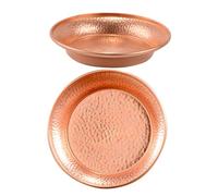 MOTHNUR 2 Pièces Bol de Cuivre Pur pour Rituels Bouddhistes Bol Tibétain Fait Main Plateau Sacré Polyvalent pour Eau Bénite et Décoration Méditative