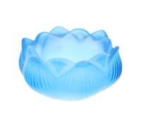 MOTHNUR 2 pièces Bougeoir Verre Lotus Bleu Résistant Chaleur pour Décoration Paisible de Bureau et Sanctuaire