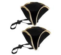 MOTHNUR 2 Pièces Chapeau de Pirate avec Bande Élastique pour Carnaval et Cosplay Accessoire Décoratif pour Fête à Thème et Performances Lot