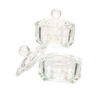 MOTHNUR 2 pièces Coupelles Ongles Verre Coloré avec Couvercle Récipient pour Liquide Acrylique et Poudre Nail Art Support Pratique pour Gel et Décorations Manucure