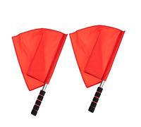 MOTHNUR 2 Pièces Drapeaux Arbitre Acier Inoxydable Rouge Signalisation Manuelle pour Courses et Traffic Drapeaux de Commandement et Avertissement Hautement