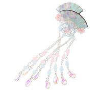 MOTHNUR 2 Pièces Épingle à Cheveux Éventail Japonais Style Kimono avec Fleur et Glands Barrette Forme Éventail pour Femmes et Filles Accessoire Traditionnel Chinois pour Cosplay Mariage et