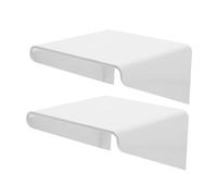 MOTHNUR 2 pièces Étagères Murales Adhésives Blanches Support Polyvalent pour Caméras Routeurs Moniteurs Sécurité avec Fixation sans Perçage