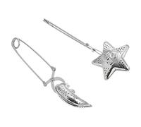 MOTHNUR 2 pièces Filtre à Thé Inox Étoile et Lune Pince Infuseur Longue Poignée Tamis Fin Compatible Tasses et Théières Facile à Nettoyer