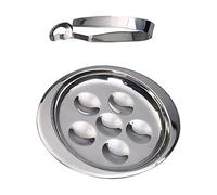 MOTHNUR 2 pièces Lot de Assiettes à Escargots Acier Inoxydable Résistant Chaleur Plateaux Antidérapants pour Coquillages Adaptés Buffet Barbecue et Cuisine Familiale