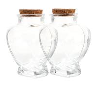 MOTHNUR 2 pièces Lot de Bocaux Verre Forme de Cœur pour Stockage et Messages Bouteilles à Vœux Transparentes Petites Bouteilles de Conservation pour Cadeaux et Décorations