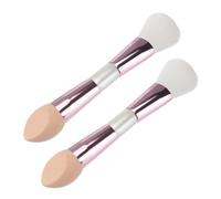 MOTHNUR 2 pièces Lot Pinceaux Maquillage Multifonctions Double-embout Brosse Blush et Contour Douce pour Visage Pratique pour Débutants et Usage Salon