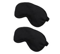 MOTHNUR 2 pièces Masque de Sommeil Soie Double Face Occultant avec Bandeau Réglable Cache Yeux Doux pour Dormir Adapté Aux Adultes et Garçon Fille pour Lutter Yeux Secs Noir