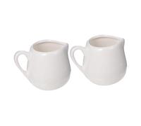 MOTHNUR 2 pièces Mini Pot à Sauce Céramique Blanche avec Poignée Lot de Pichets Mini Lait pour Maison et Restaurant Verseur Stable et Écologique