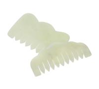 MOTHNUR 2 pièces Peignes de Massage Jade pour Chevelu et Corps Outils Durables et Doux pour Visage Cou Mains Fabrication Soignée et Prise Main Facile