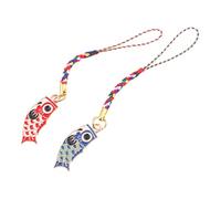 MOTHNUR 2 pièces Pendentifs Porte Clés Carpe Japonaise Rouge et Bleu Breloques Décoratives pour Téléphone à Dos et Porte Clés Accessoires Pratiques et Durables
