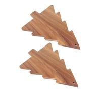 MOTHNUR 2 Pièces Planche à Découper Sapin Noël Naturel Plateau Service Multifonction pour Charcuterie Fromage Sushi Fruits et Apéritifs Décor Festif pour Table